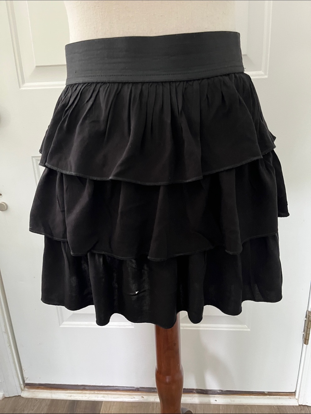 By & By Girl Black Layered Ruffle Circle Skater Skirt